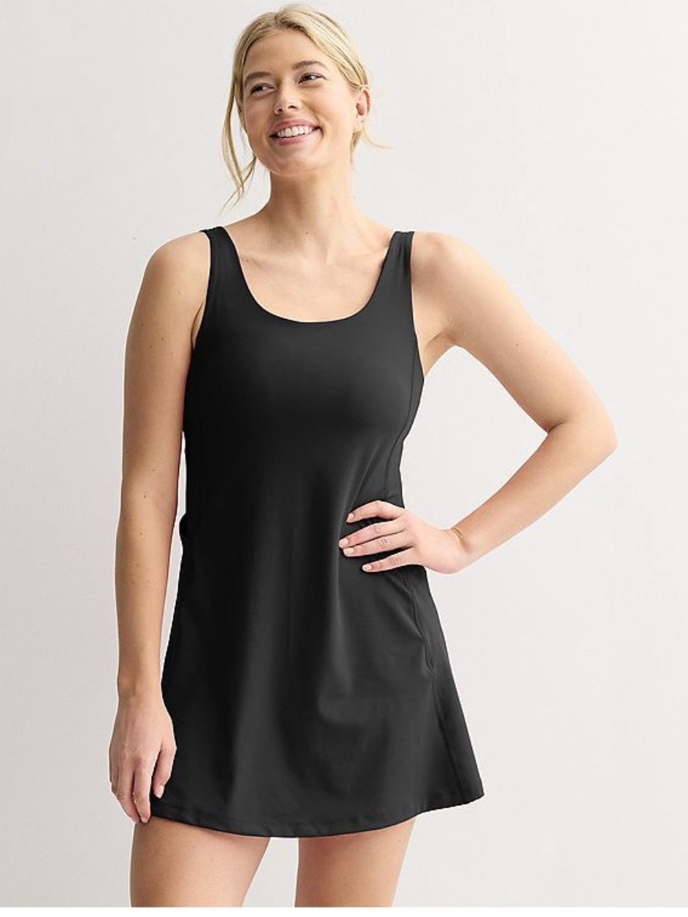tek gear Black Scoop Neck Mini Dress